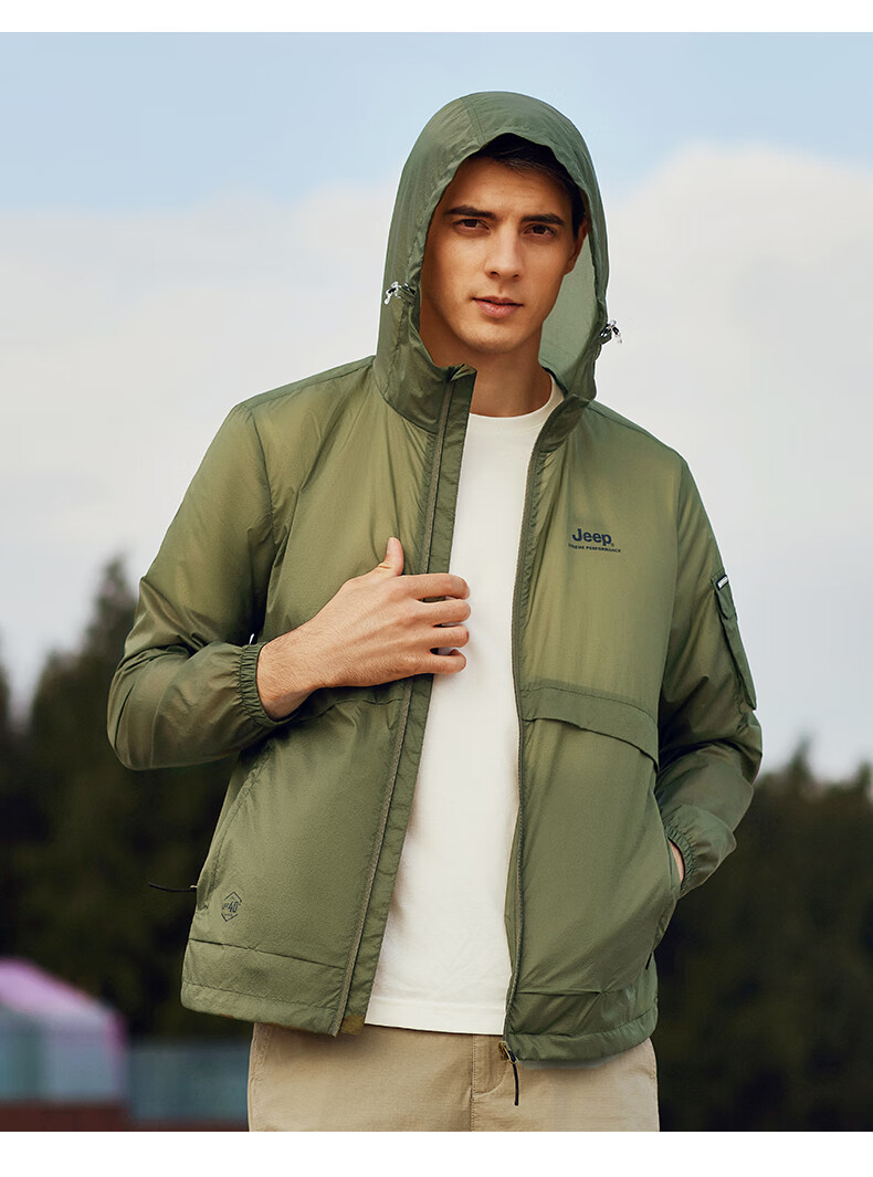 【官方旗舰】jeep(吉普)轻薄防晒衣防晒服男防紫外线透气皮肤衣户外