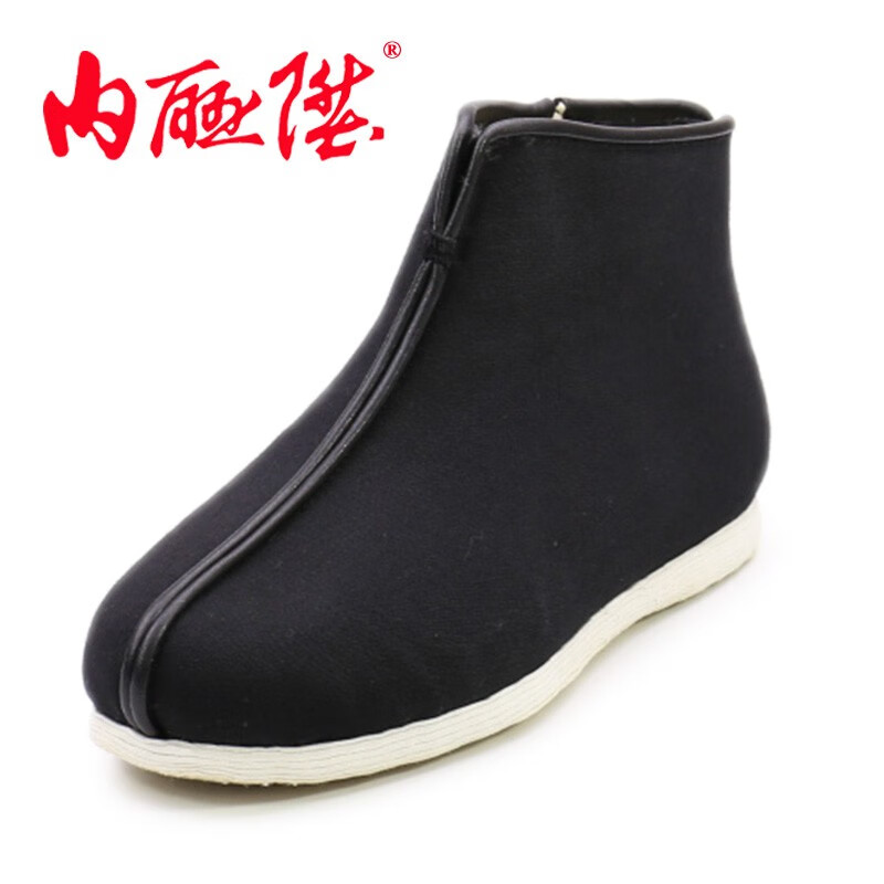 内联升男棉鞋布鞋手工千层底加密呢大舌棉鞋秋冬保暖棉鞋时尚休闲老