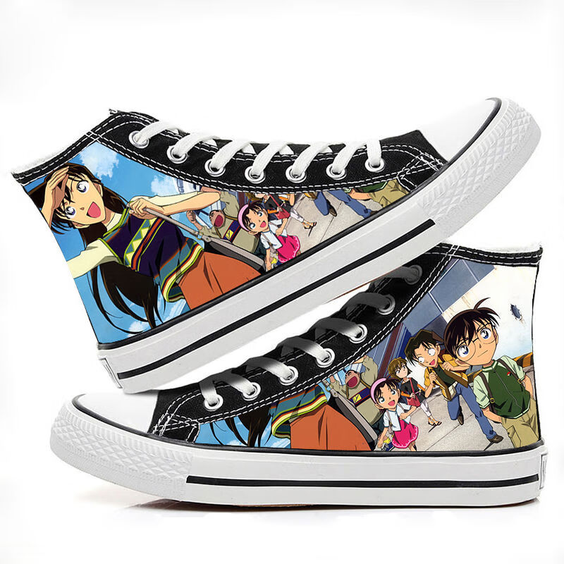 名侦探柯南高帮帆布鞋14怪盗基德16学生动漫周边初中高中学生青少年