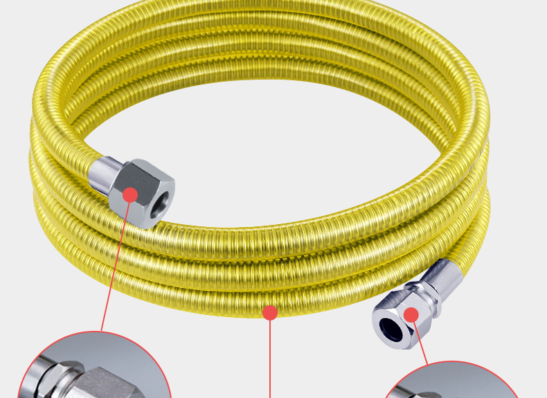 潜水艇天然气软管防爆燃气管道煤气管子不锈钢波纹管家用燃气灶配件2
