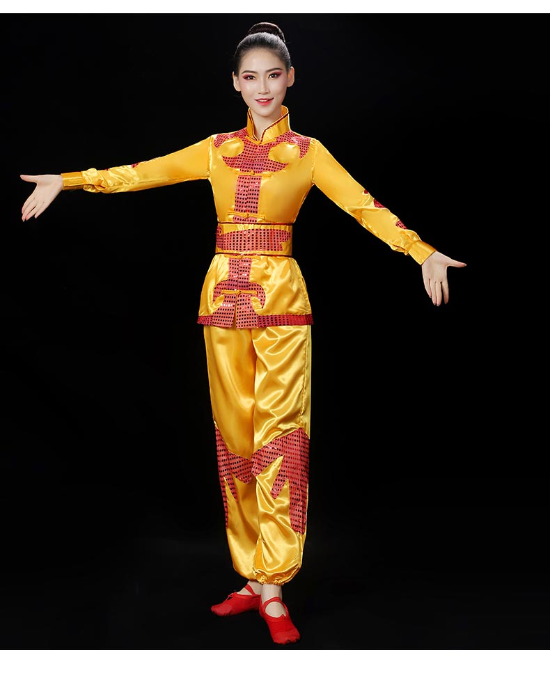 米集打鼓服演出服男女2022新款腰鼓舞套装民族古典舞蹈风秧歌服装女款