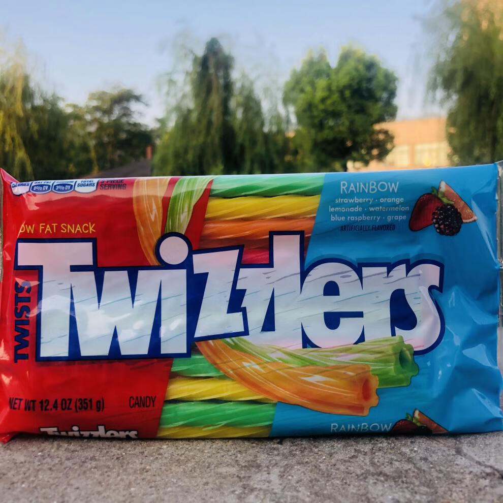 美国twizzlers多滋乐扭扭糖混合甜酸樱桃甘草草莓味吸管糖果