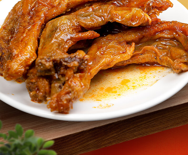 卤味鸭掌即食带皮鸭脚煲配料包商用黄皮广西炸鸭爪零食 卤味鸭爪50个