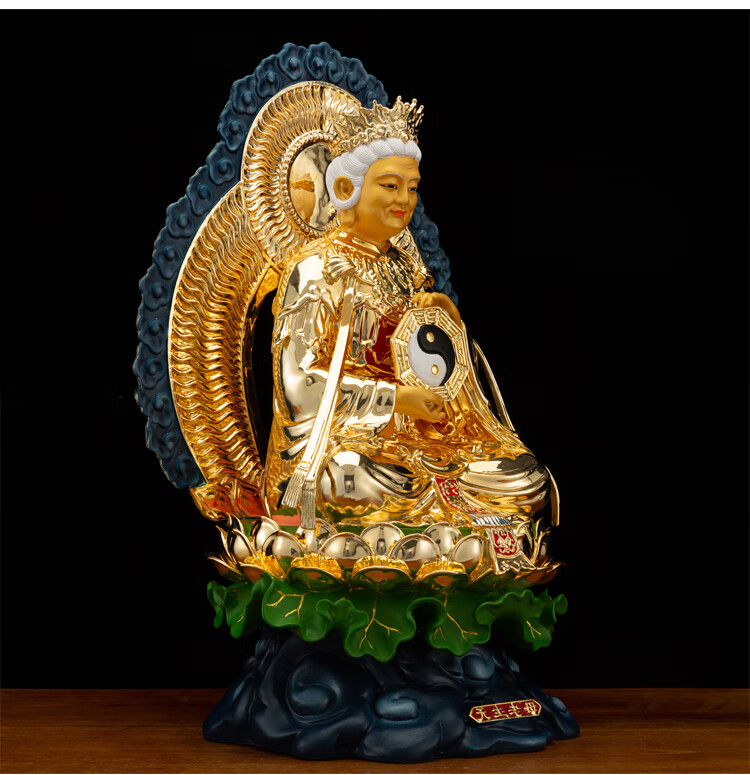 七宝莲台湾鎏金纯铜无生老母佛像家用黎山老母无无声老母奶奶摆件19