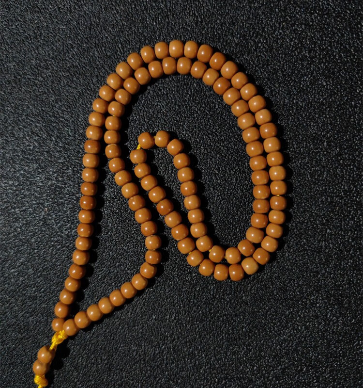 捷凤108长串橄榄核老型核尖精品桶珠佛珠天然文玩配饰脖挂6555mm110颗