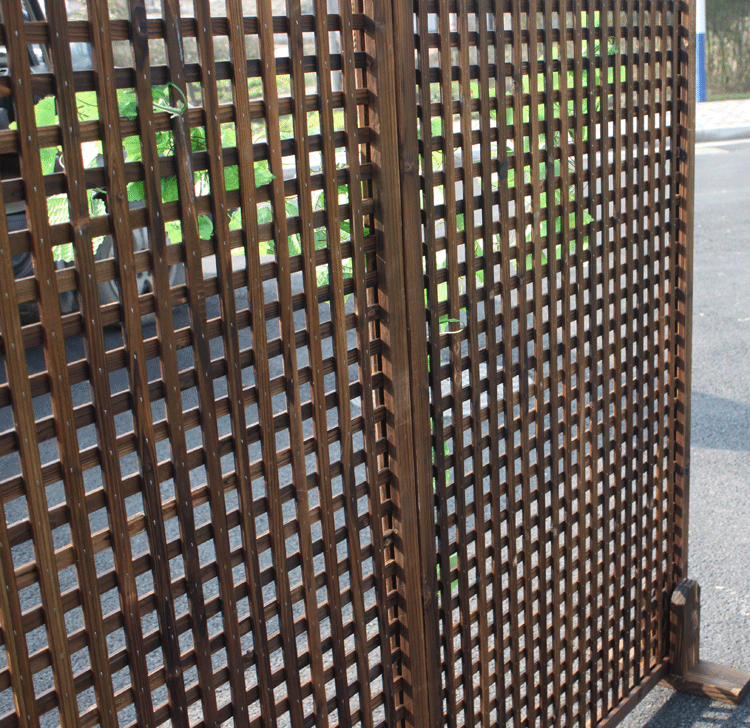 古之南 碳化防腐木篱笆木格栅花架网格栅栏爬藤架围栏护栏庭院户外
