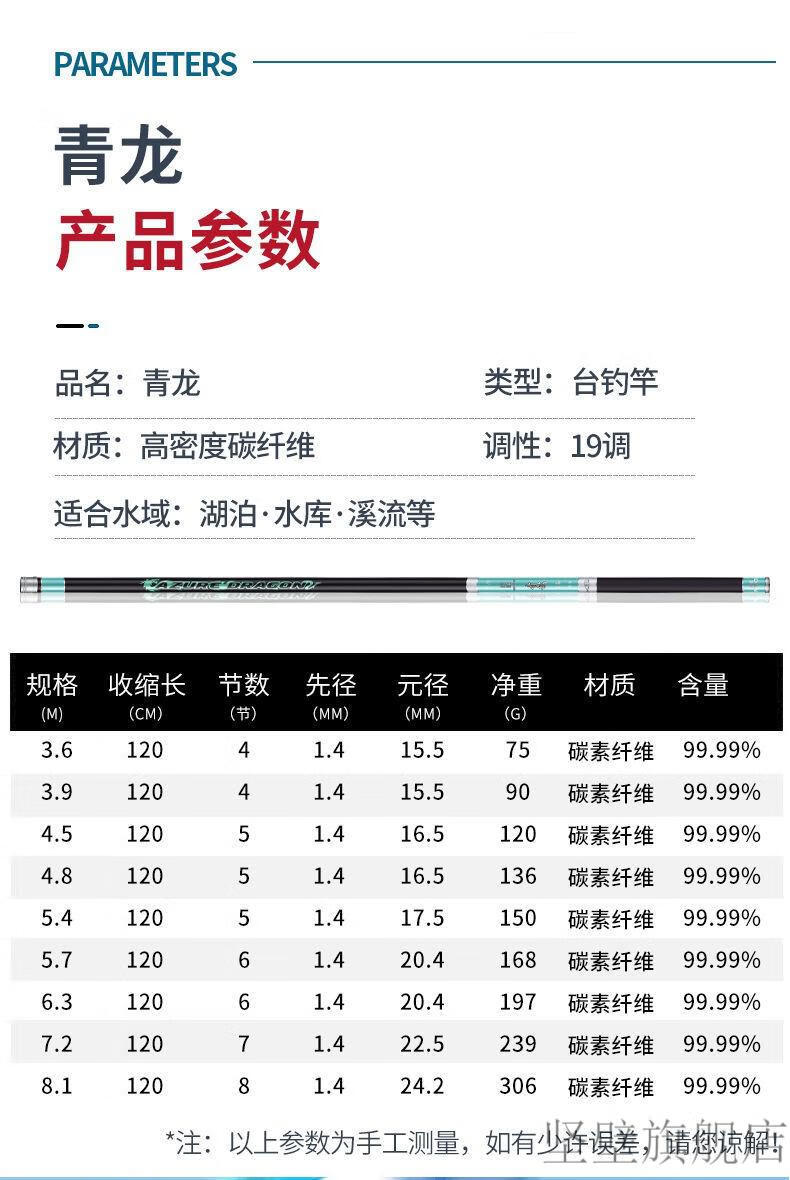 2022新款明伦钓具官方青龙攻明伦青龙大物超轻超硬碳素名伦青龙6h19调