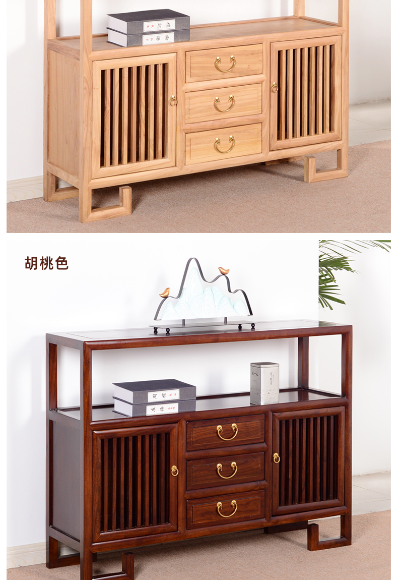 东蒂莱新中式实木玄关柜隔断门厅柜客厅靠墙储物柜玄关桌餐边置物柜a