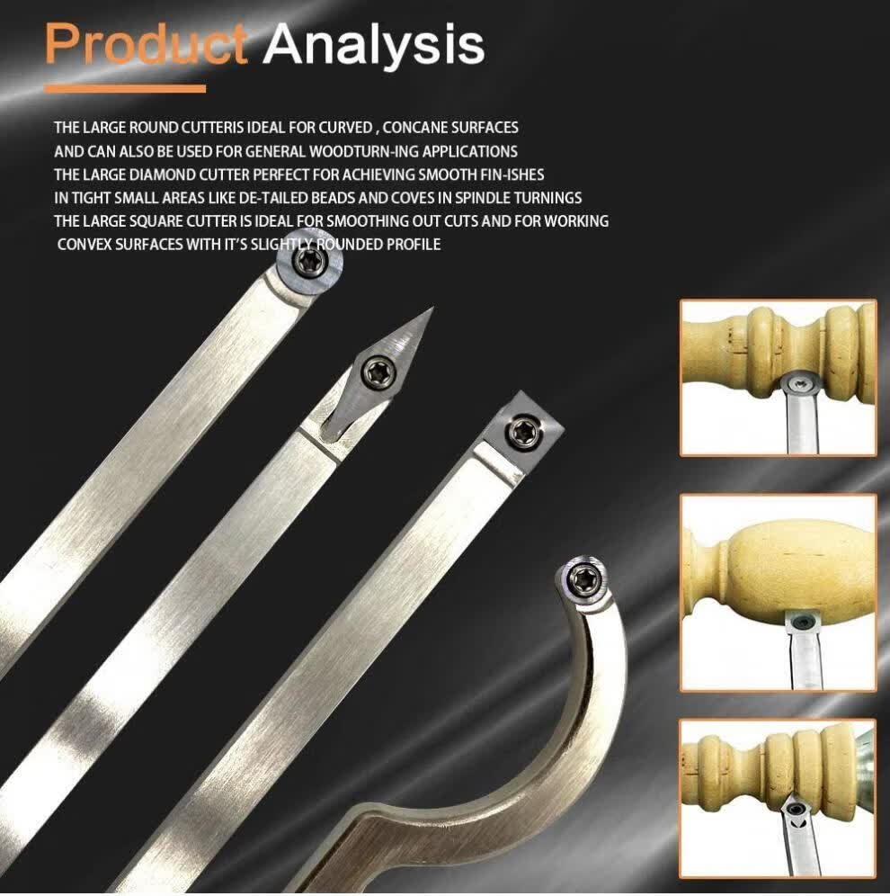 车刀木工车床车刀舍弃式车刀木旋车刀 蓝色8支车刀 铝盒装【图片 价格