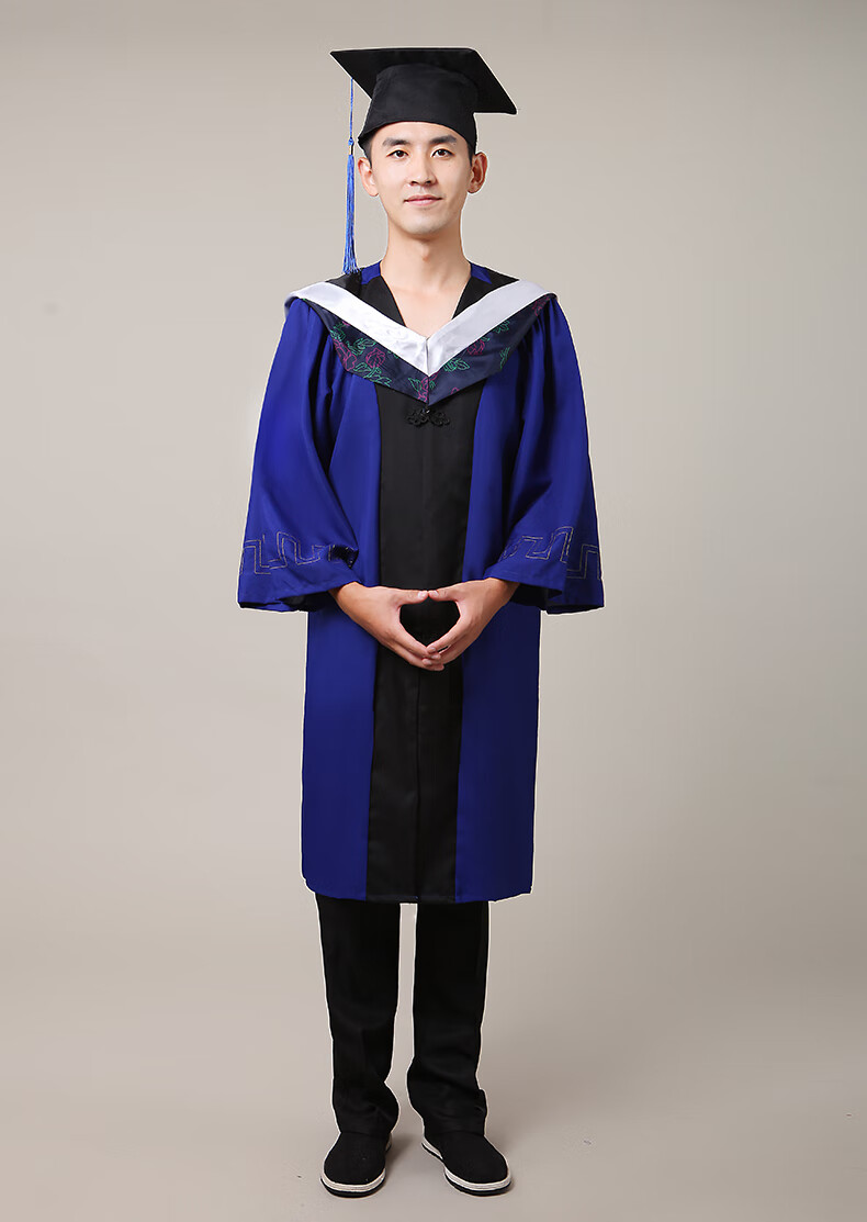 硕士服学位服 男女毕业礼服 文科垂布学士帽 硕士服毕业20222022 银色