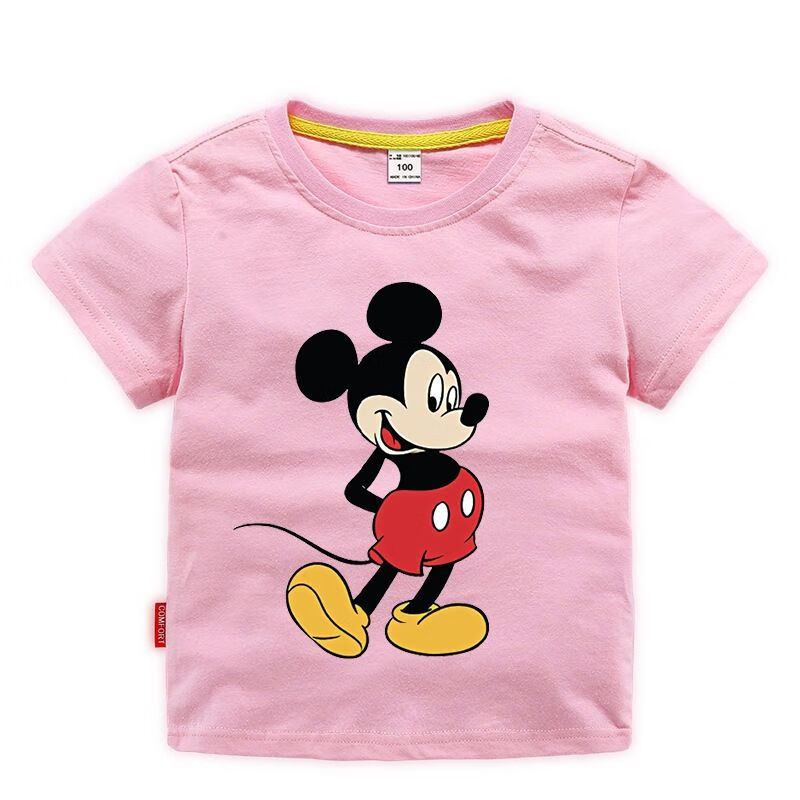 迪士尼童装品牌米奇童装女童短袖t恤纯棉薄款儿童男童半袖夏装卡通米