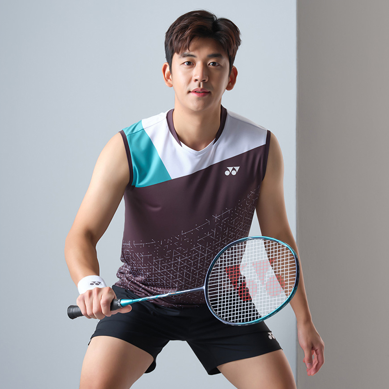 yy同款羽毛球服无袖背心yy羽毛球服套装男夏季短袖速干衣队服袖夏季骑