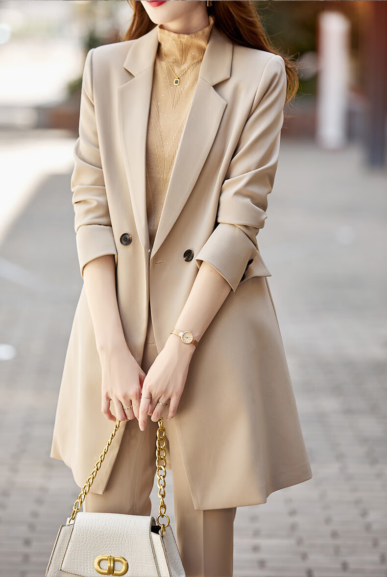 筱韩舒 高端品牌小西装外套女春秋季2022新款中长款西服外套女时尚