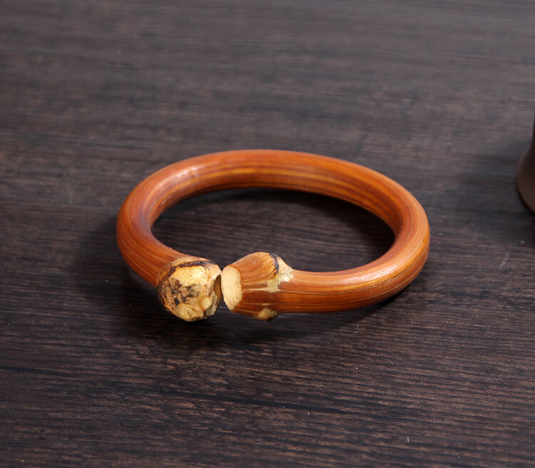 沐玛文玩精品鸡血藤手镯天然云南无节金刚藤手镯双龙头男女藤镯情侣