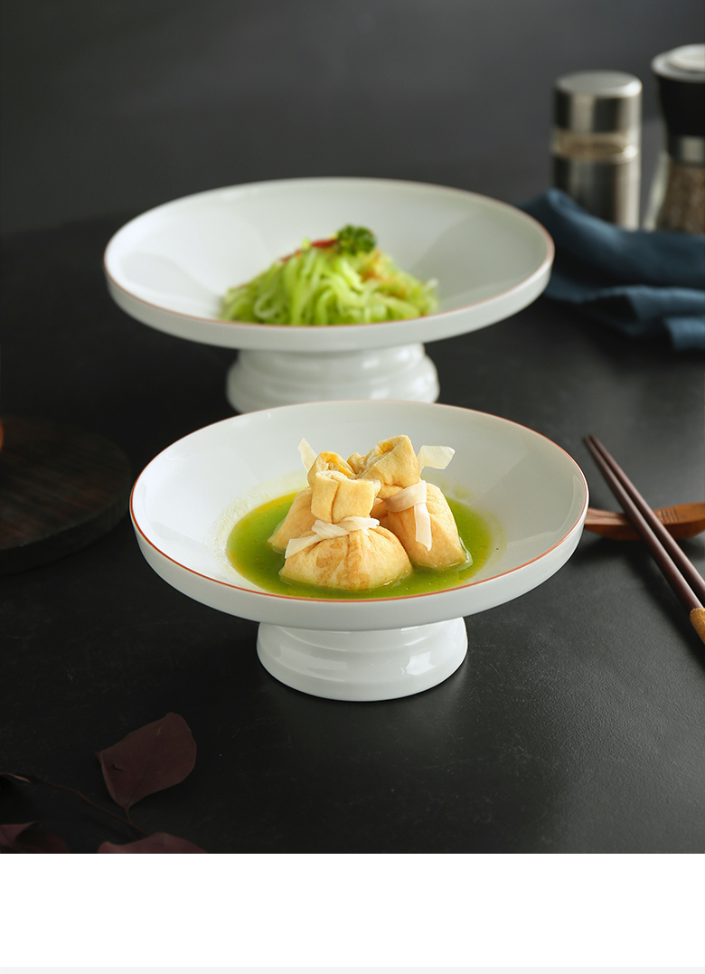 星级酒店陶瓷明档菜盘凉菜盘创意盘子7寸12寸冷菜盘大93寸简洁高脚盘