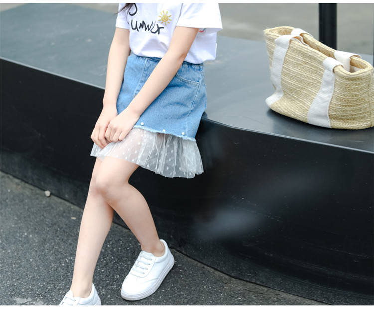 索菲熊儿童半身裙夏天小女孩子短裙小学生夏装女童中小童夏季服装牛仔