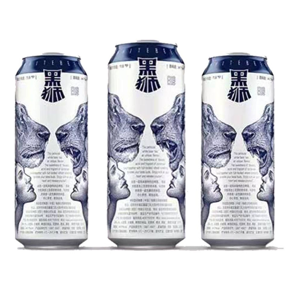 黑狮啤酒雪花啤酒黑狮白啤听装500ml12听罐整箱匠心营造500ml9罐泡沫