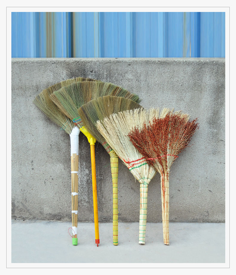 手工扫帚红高粱扫把学校单位用毛棕榈扫帚芒草白净苗植物笤帚8钉凤尾
