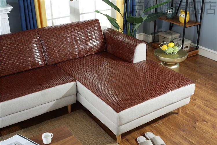 麻将席沙发垫防滑加粗夏季凉席可定做客厅红木沙发长椅竹编垫子夏天款