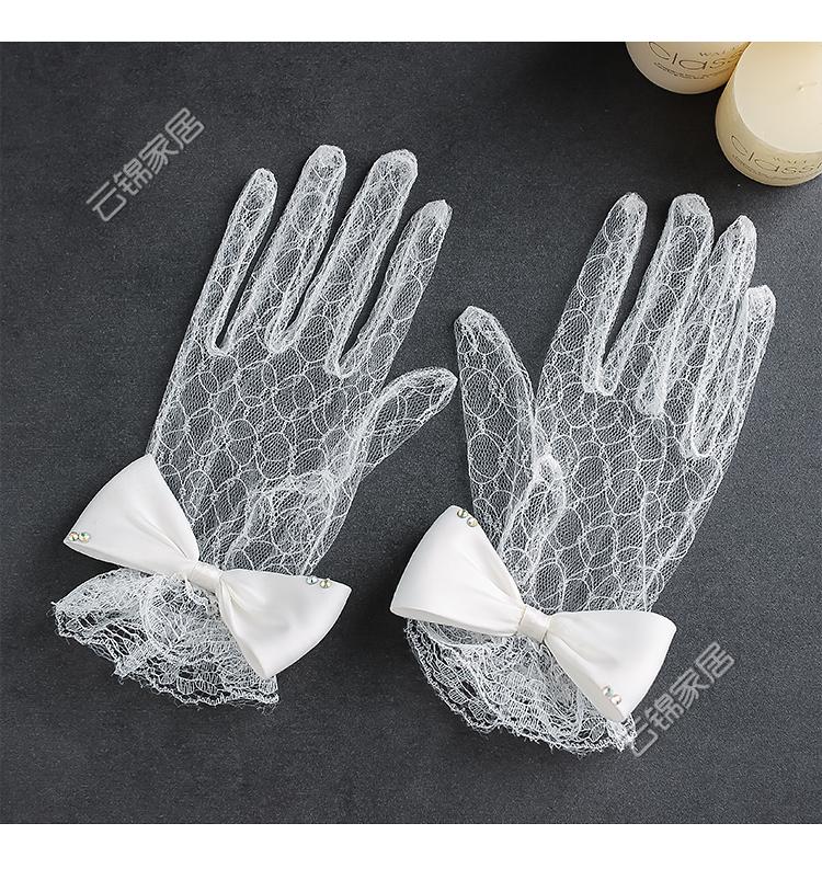 罗蒙卡帝新娘手套结婚蕾丝仙美花朵白色女薄款春夏拍照韩式婚纱手套