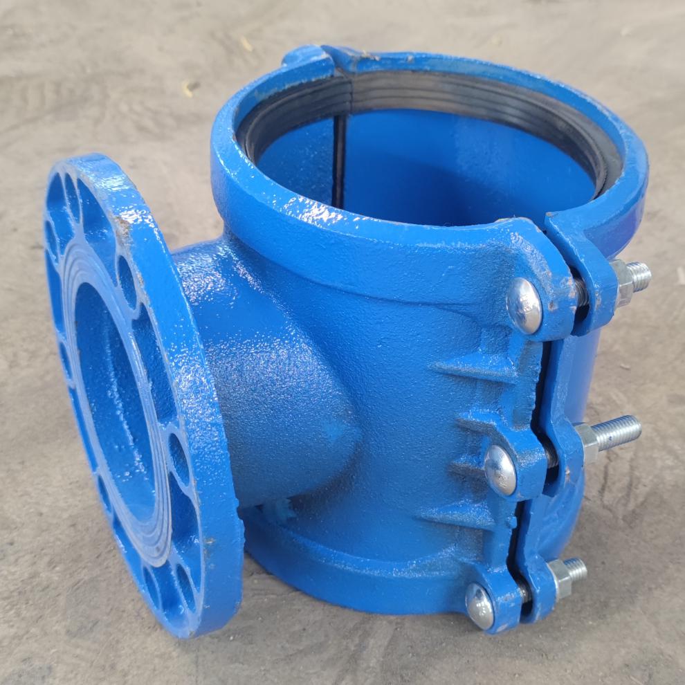 pe管专用哈夫节法兰分水三通铸铁管道开孔马鞍三通抢修器抱箍接头 p