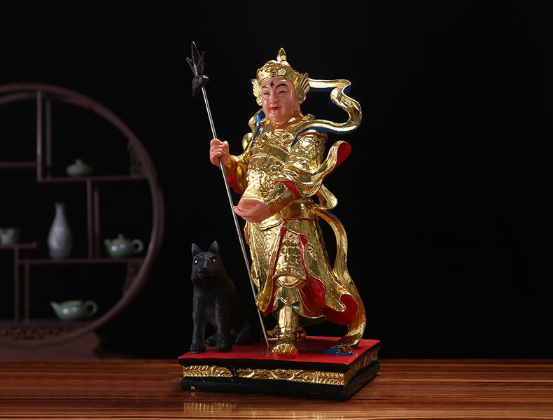 二郎神杨戬神像家用供奉摆件树脂佛像站坐二郎真君哮天犬天神将军 16