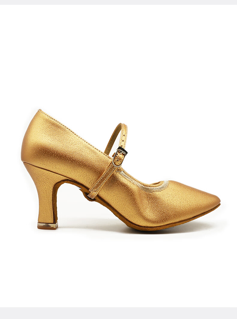 贝蒂牛皮拉丁舞鞋女成人软底舞蹈四季中高跟新款广场交谊跳舞女鞋 中