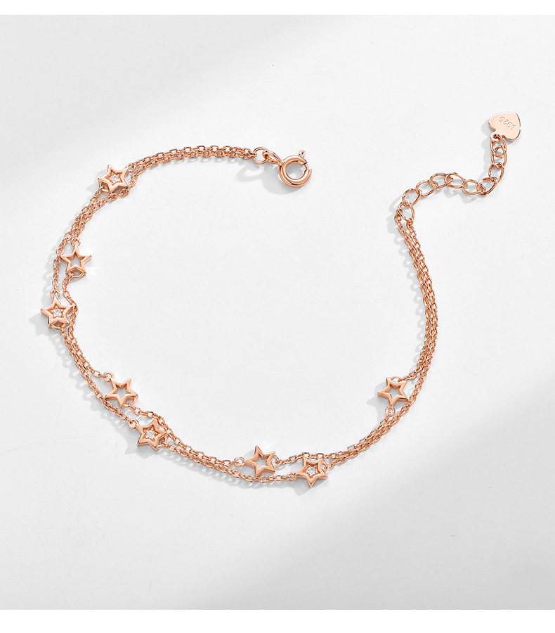 ck施华洛世奇锆星星手链女生in小众设计简约个性双层闺蜜情人节礼物送