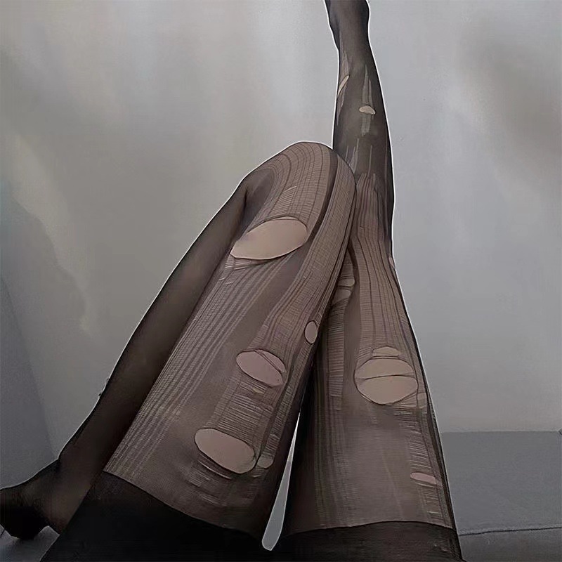 碧冰手撕袜薄款性感手撕丝袜女士诱惑黑丝酒店会所日常一次性丝袜