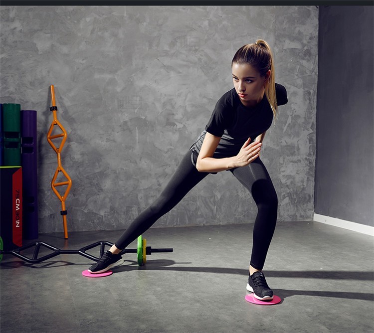 健身滑行板 康复训练滑行盘 滑垫训练四肢力量和协调能力 圆盘黑色