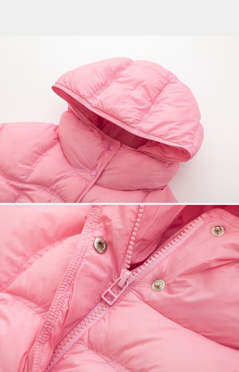 M.Latin Children's Mid-Length down Jacket, 2024 Winter New Style, Girls' down Coat, Rose Pink, 160cm 19