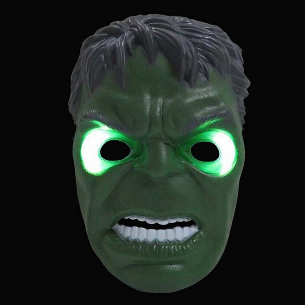 绿巨人发光面具复仇者联盟2浩克hulk万圣节舞会酒吧派对头套道具 绿