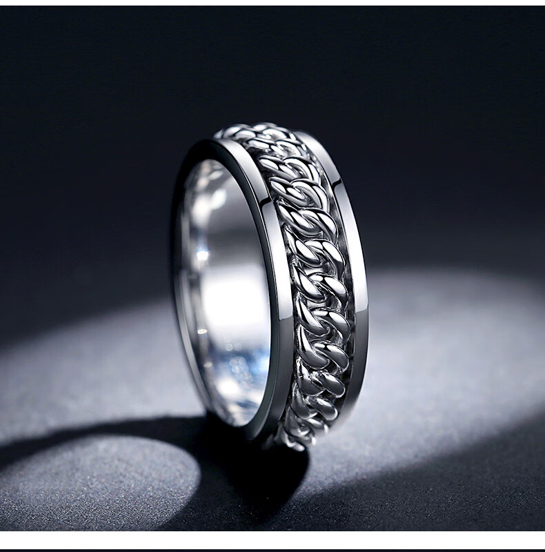 钰帛工坊pt950铂金戒指男士白金指环个性白金素圈戒可定制送男友 【24