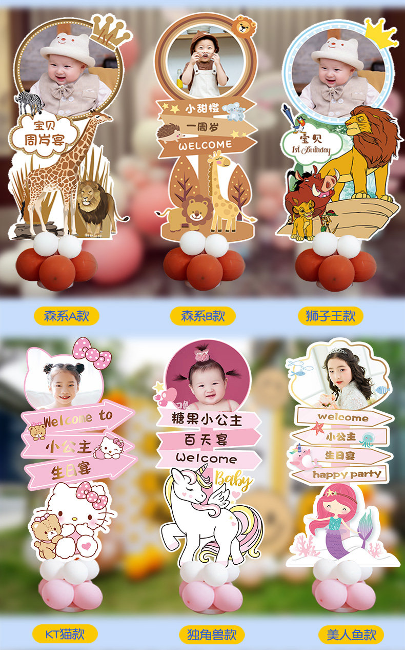 百天宴迎宾牌宝宝周岁宴百日满月生日布置装饰迎宾牌背景kt板名字定制