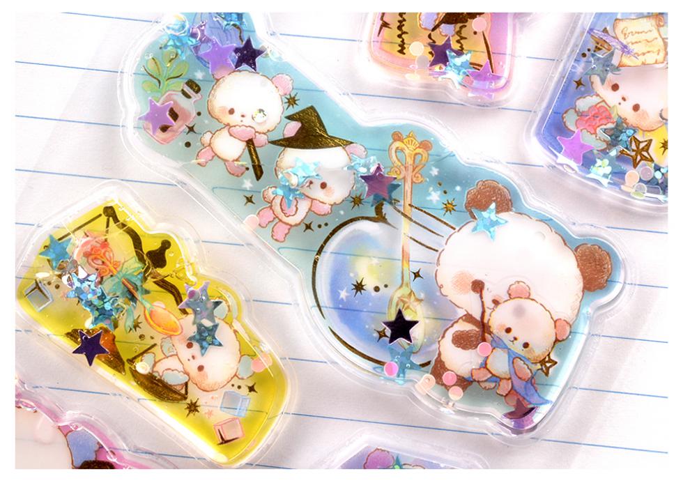 匠师傅匠师傅儿童玩具烫金灌油装水贴画立体3d卡通可爱摇动流沙奖励带