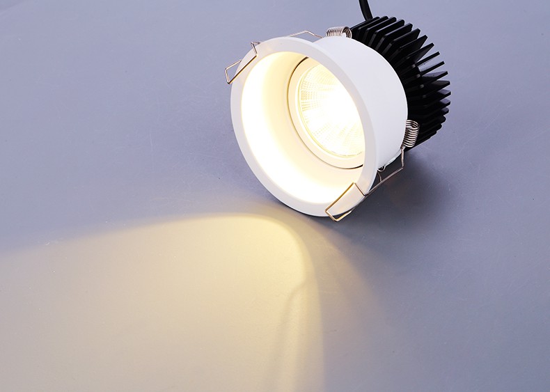 窄边框射灯嵌入式防眩天花灯3500k科锐高显色cob射灯客厅家用筒灯白色