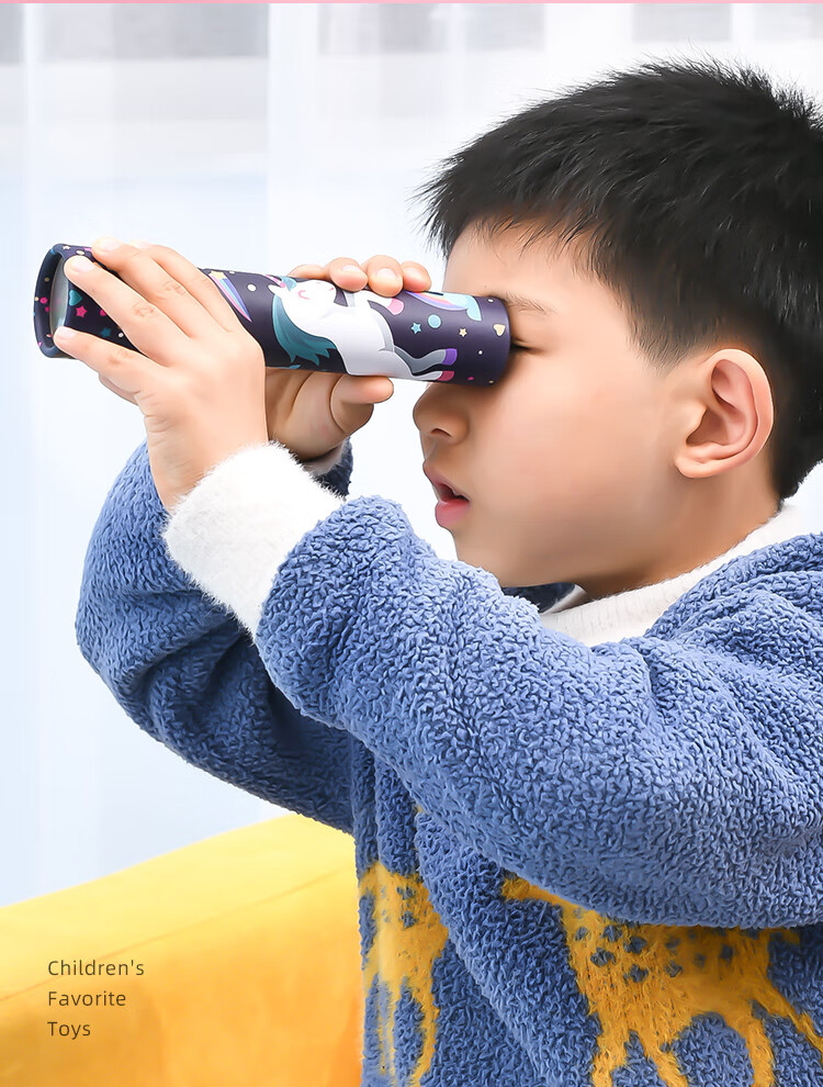 儿童望远镜神奇百变万花筒diy自制女孩儿童多棱镜玩具幼儿园男孩