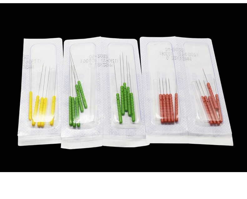 妙灵安 五色针美容针针灸用针塑柄面针手针脐针一次性带导管 0.