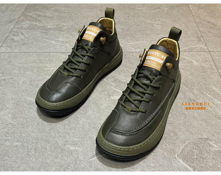 aj男鞋日系歪头皮靴男士马丁靴高帮皮鞋英伦风短靴男牛皮复古中帮工装