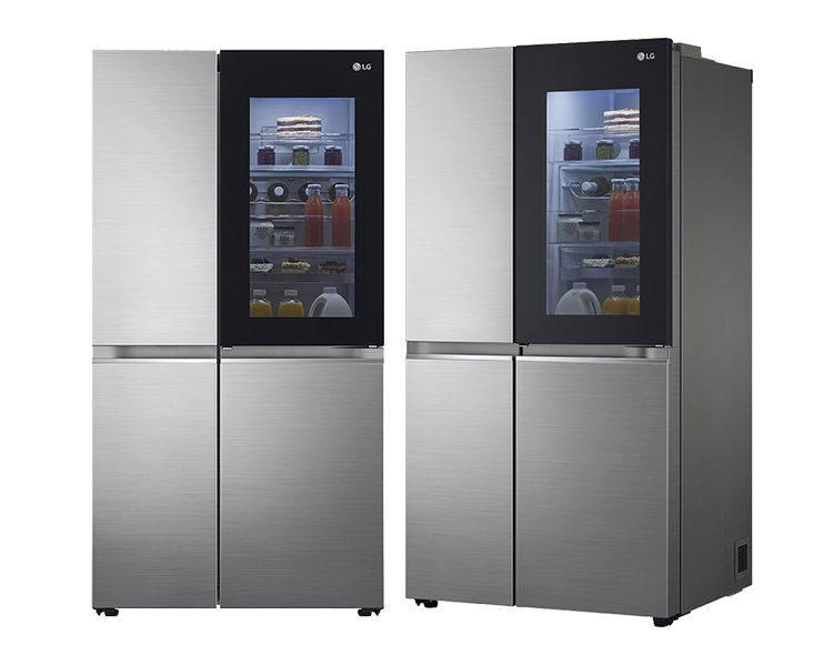 lg 655l家用大容量冰箱 对开门冰箱透视窗门中门 午夜黑 风冷无霜智能