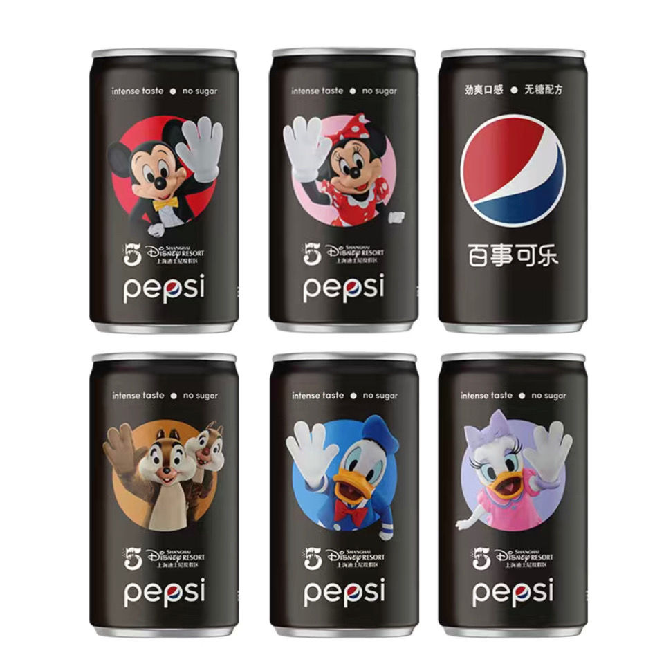 百·事可乐迷你罐200ml碳酸饮料汽水限量500箱迪士尼纪念版多口味定制