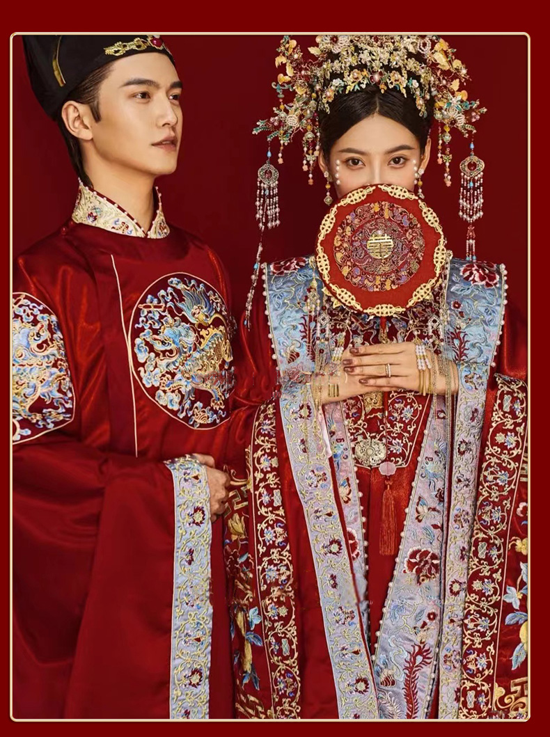 明制婚服明朝结婚婚宴皇后新款凤冠霞披中国风中式新娘花嫁大婚冬季套