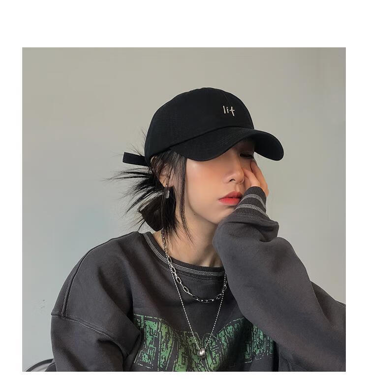 霄杰新品圆顶帽韩版时髦搭配款软顶鸭舌帽子女街头拍照百搭棒球帽米色