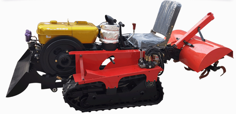 耕地机器翻地机柴油履带式旋耕机大马力水旱陆两用开沟播种田园管理机