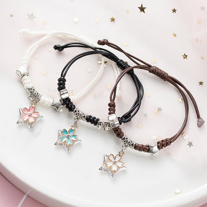 三人闺蜜手链女学生两人一对韩版简约ins风小清新手镯可爱手环网红