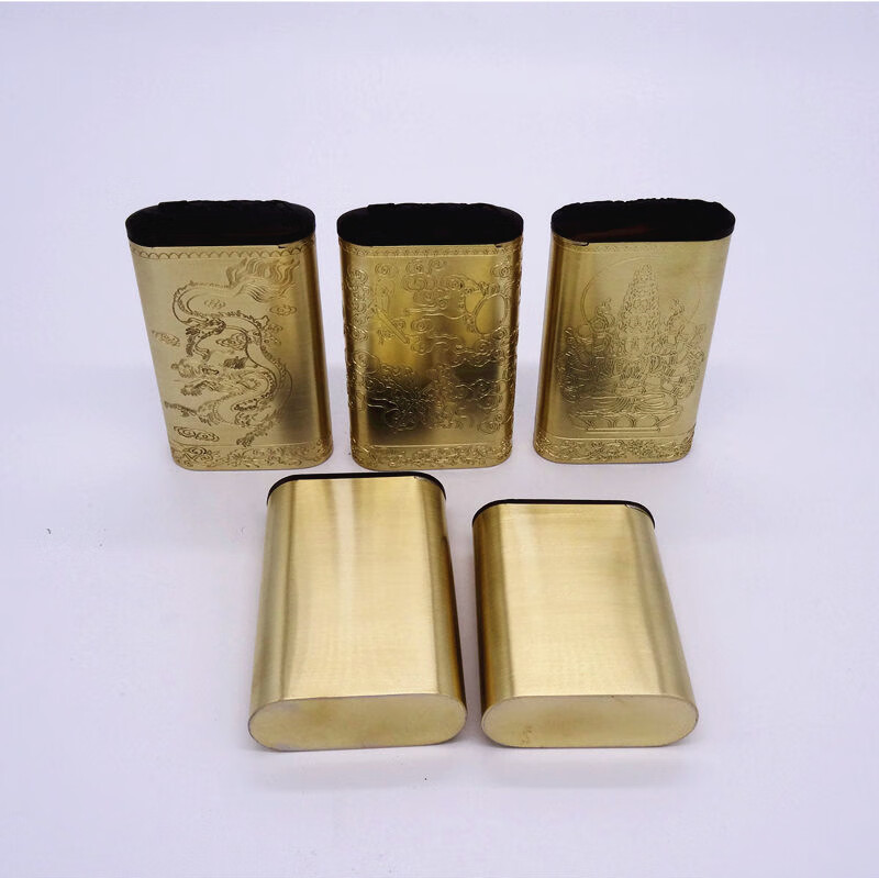 加厚纯铜手工烟盒 烟丝烟末旱烟烟卷等铜烟盒 雕花烟盒 光面烟盒