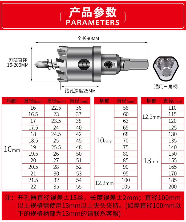 铝钻头50开口75不锈钢打孔铁皮金属木头扩孔钻20mm
