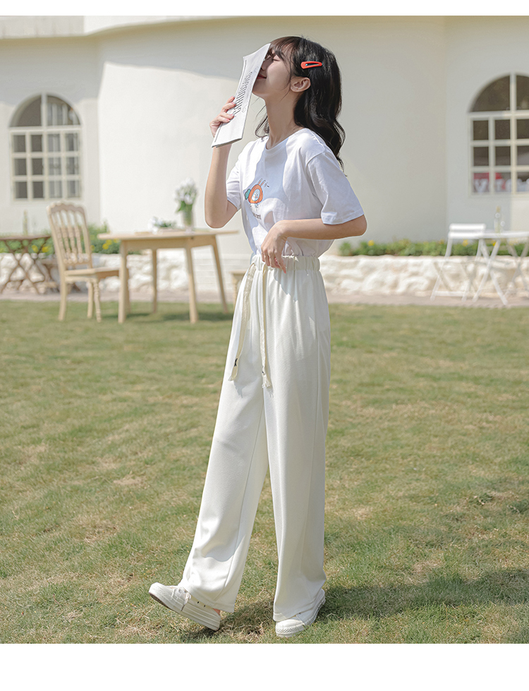 雅西佩青少年大学生装薄款阔腿裤休闲套装少女夏季大童14初中学生15