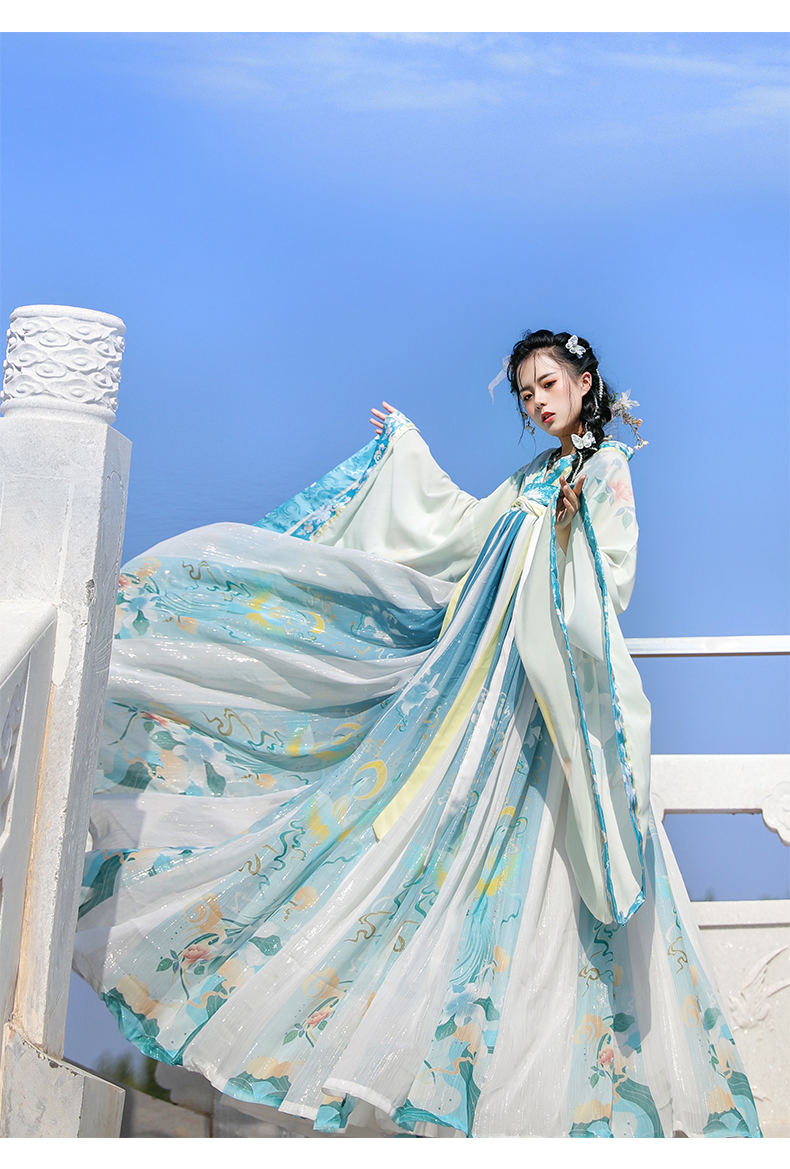 原创汉服女青翎中国风南北朝交领齐腰胸襦裙古装夏季