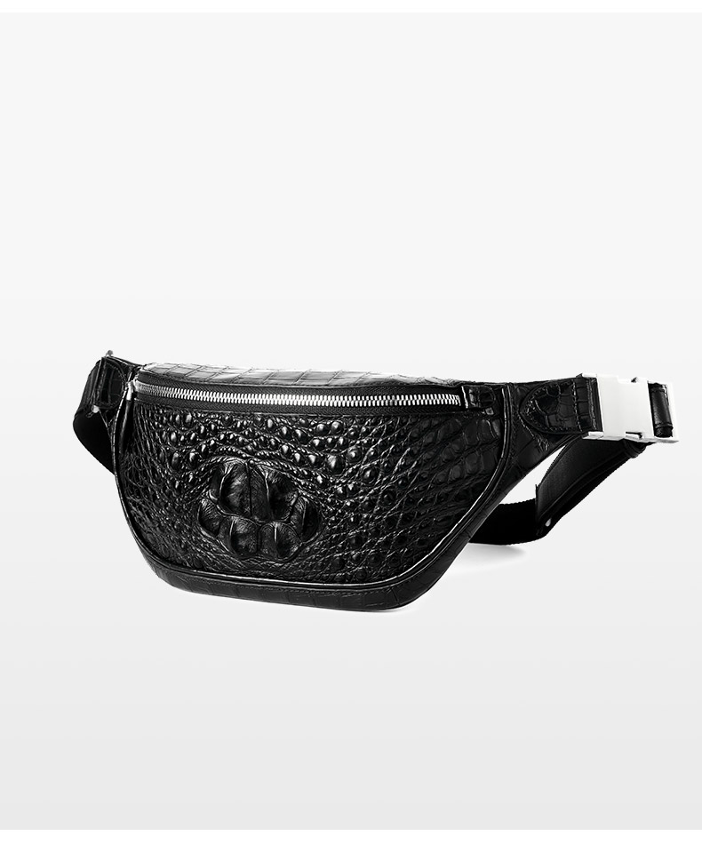 高端轻奢泰国鳄鱼皮皮包男士真皮休闲斜挎包户外休闲后背包时尚腰包